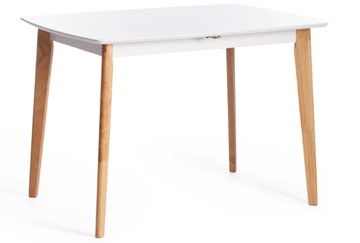 Кухонный стол раздвижной Claire, дерево гевея/МДФ, 110+30x75x75 Белый/натуральный арт.15111 в Пензе - предосмотр 3