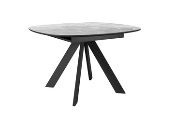 Кухонный стол раздвижной DikLine BK100 Керамика Серый мрамор/подстолье черное/опоры черные в Пензе
