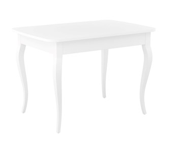 Кухонный раскладной стол Dikline M110 Белый/стекло белое сатин/ножки MC белые в Пензе
