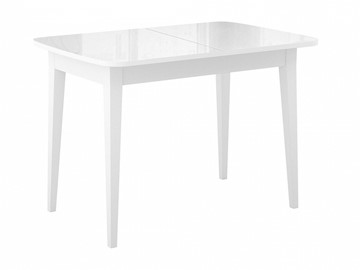 Кухонный раскладной стол Dikline M110 Белый/стекло белое глянец/ножки MM белые в Пензе