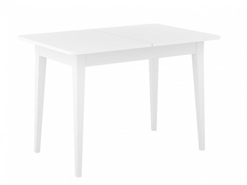 Кухонный раздвижной стол Dikline M110 Белый/стекло белое сатин/ножки MM белые в Пензе