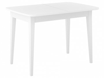Кухонный стол раздвижной Dikline M120 Белый/стекло белое сатин/ножки MM белые в Пензе