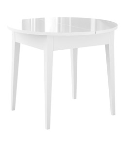 Кухонный раскладной стол Dikline MR100 Белый/стекло белое глянец/ножки MM белые в Пензе
