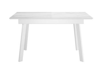 Кухонный раскладной стол DikLine SKH125 Керамика Белый мрамор/подстолье белое/опоры белые (2 уп.) в Пензе