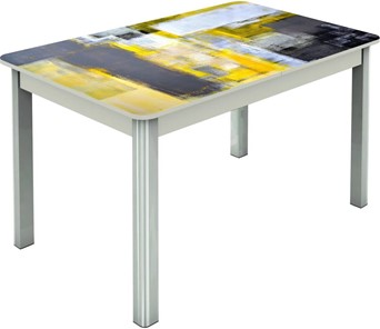 Кухонный стол раздвижной Гамбург исп.2 ноги метал. крашеные №23, Фотопечать (Текстура №51) в Пензе