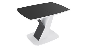 Кухонный стол раздвижной Гарда тип 1, цвет Белый/Стекло матовое черный графит в Пензе