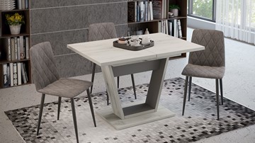 Кухонный раздвижной стол Гавана тип 1 (Дуб крафт белый/Серый графит) в Пензе - предосмотр 4