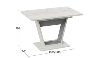Кухонный раздвижной стол Гавана тип 1 (Дуб крафт белый/Серый графит) в Пензе - предосмотр 5