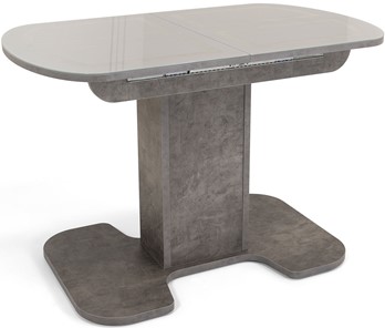 Кухонный раздвижной стол Киото-1 (ноги серый камень, серебро/серый камень) в Пензе