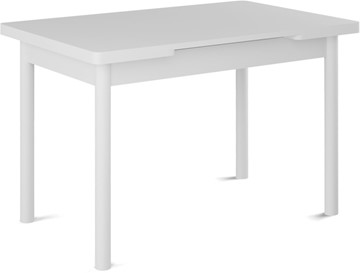 Кухонный раскладной стол Милан-1 EVO, ноги металлические белые, белый цемент в Пензе