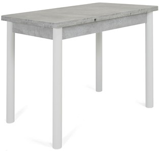 Раздвижной стол Милан-1 EVO, ноги металлические белые, светлый цемент в Пензе