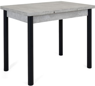Кухонный раскладной стол Милан-1 EVO, ноги металлические черные, светлый цемент в Пензе