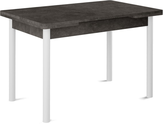 Кухонный раскладной стол Милан-2 EVO, ноги белые, серый камень в Пензе - изображение