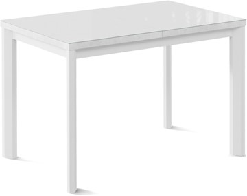 Кухонный раздвижной стол Нагано-1G (ноги металлические белые, стекло cristal/белый цемент) в Пензе