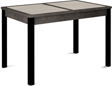 Кухонный раздвижной стол Ницца-1 ПЛ (ноги черные, плитка бежевая/серый камень) в Пензе