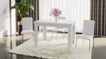 Кухонный раздвижной стол Норман тип 1, цвет Белый/Стекло белый глянец в Пензе - предосмотр 4