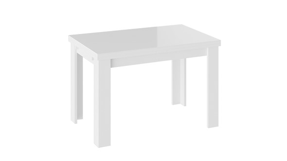 Кухонный раздвижной стол Норман тип 1, цвет Белый/Стекло белый глянец в Пензе - изображение