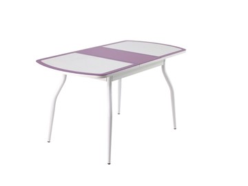 Кухонный стол раздвижной ПГ-01 СТК, белый/фиолетовый/крокодил белый/белый в Пензе