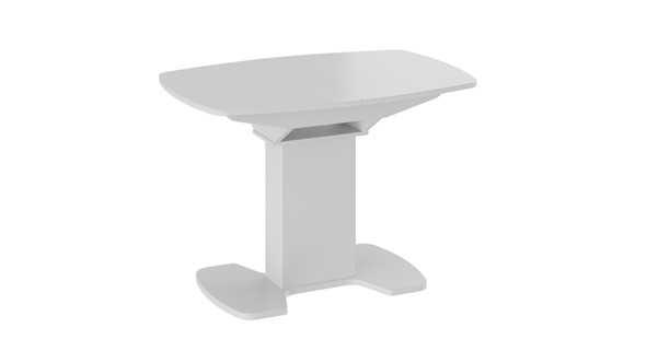 Кухонный раскладной стол Портофино (СМ(ТД)-105.01.11(1)), цвет  Белый глянец/Стекло белое в Пензе - изображение