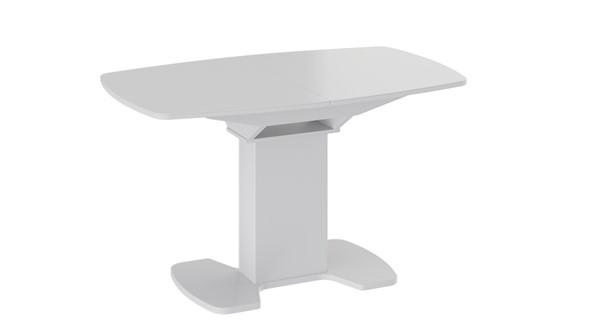 Кухонный раздвижной стол Портофино (СМ(ТД)-105.02.11(1)), цвет Белый глянец/Стекло белое в Пензе - изображение