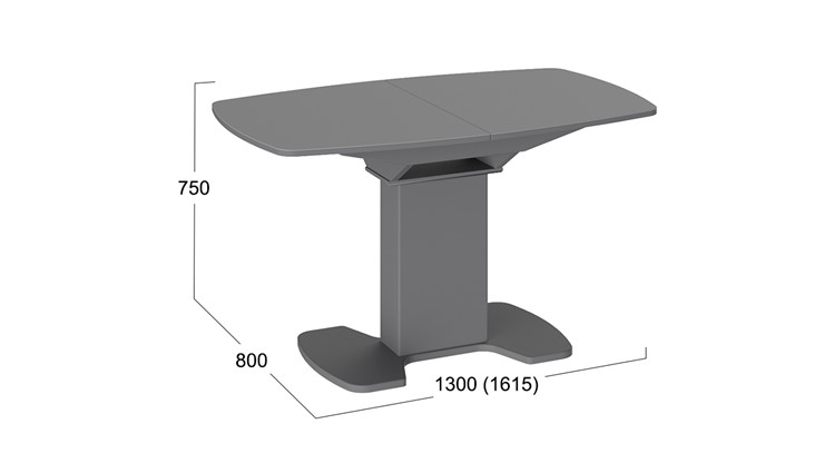 Раздвижной стол Портофино (СМ(ТД)-105.02.11(1)), цвет Серое/Стекло серое матовое LUX в Пензе - изображение 1