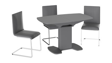 Раздвижной стол Портофино (СМ(ТД)-105.02.11(1)), цвет Серое/Стекло серое матовое LUX в Пензе - предосмотр 2