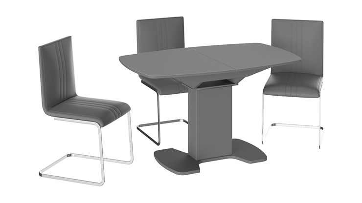 Раздвижной стол Портофино (СМ(ТД)-105.02.11(1)), цвет Серое/Стекло серое матовое LUX в Пензе - изображение 2
