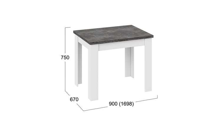 Кухонный раскладной стол Промо тип 3 (Белый/Ателье темный) в Пензе - изображение 4