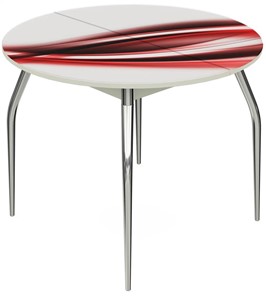 Обеденный раздвижной стол Ривьера - Круг, ноги метал. крашеные №24, ФП (Текстура №50) в Пензе