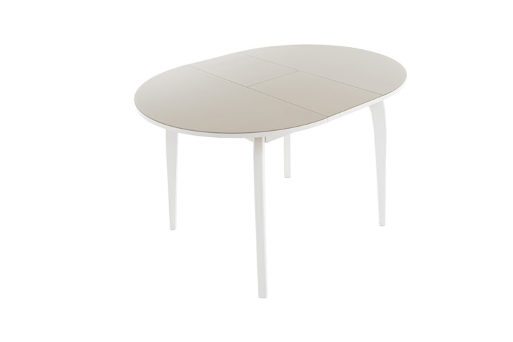 Обеденный раздвижной стол Ривьера исп. круг хром №5 (стекло белое/черный) в Пензе - изображение 2