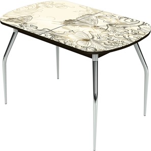 Кухонный раскладной стол Ривьера исп.1 ноги метал. крашеные №24 Фотопечать (Текстура №33) в Пензе