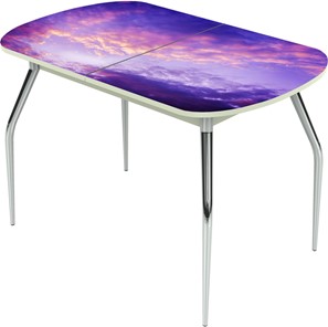 Кухонный раскладной стол Ривьера исп.1 ноги метал. крашеные №24 Фотопечать (Текстура №48) в Пензе