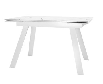 Стол раздвижной SKL 140, керамика белый мрамор/подстолье белое/ножки белые в Пензе - предосмотр 1