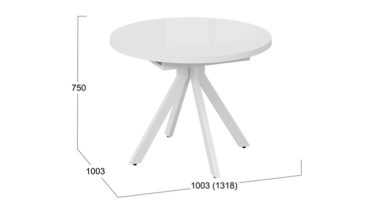 Обеденный раздвижной стол Стокгольм Тип 1 (Белый муар/Стекло глянцевое белое) в Пензе - изображение 11