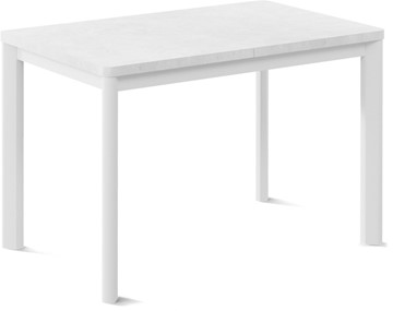 Кухонный стол раздвижной Токио-1L (ноги металлические белые, белый цемент) в Пензе