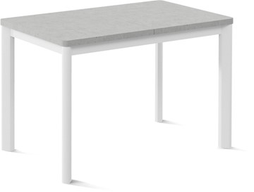 Кухонный стол раскладной Токио-1L (ноги металлические белые, светлый цемент) в Пензе