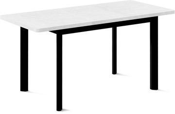 Кухонный стол раскладной Токио-2L (ноги металлические черные, белый цемент) в Пензе - предосмотр 1