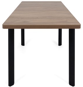 Кухонный раскладной стол Токио-2L (ноги металлические черные, дуб табако) в Пензе - предосмотр 5
