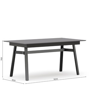 Обеденный стол 1600 Элиот ЛД 414.100.000, Оникс Серый/Чёрный в Пензе - предосмотр 3