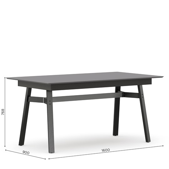 Обеденный стол 1600 Элиот ЛД 414.100.000, Оникс Серый/Чёрный в Пензе - изображение 3