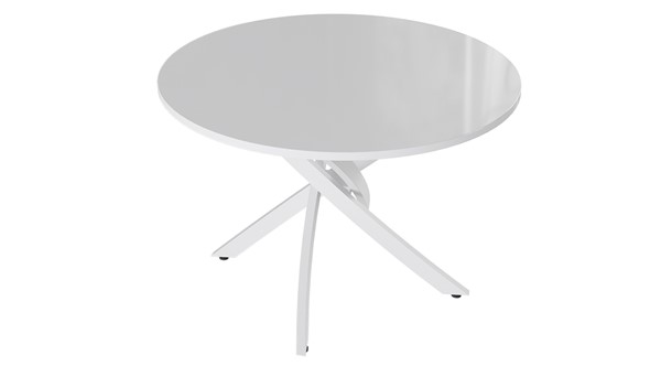 Стол обеденный Diamond тип 2 (Белый муар/Белый глянец) в Пензе - изображение