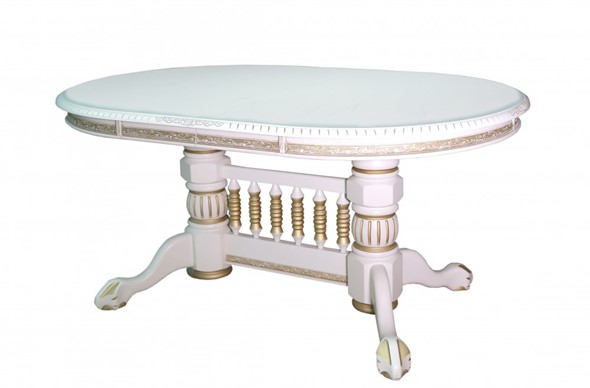 Кухонный стол раскладной Азия 106Х160Х200Х240, Слоновая кость+Патина в Пензе - изображение
