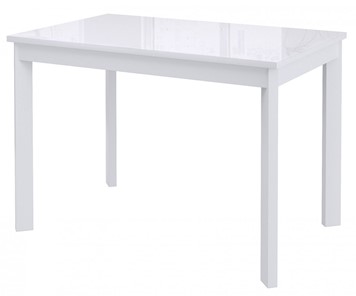 Обеденный раздвижной стол Dikline Ls110, стекло белое/ножки белые в Пензе