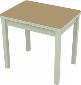 Кухонный стол раздвижной Бари дерево №8 (стекло капучино/белый) в Пензе