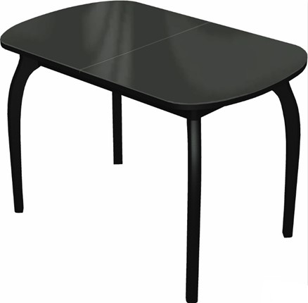 Кухонный раскладной стол Ривьера исп.1 дерево №1 (стекло черное/черный) в Пензе - изображение