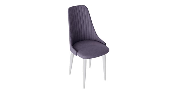 Обеденный стул Франк (конус) исп2 (Белый матовый/Микровелюр Фиолетовый) в Пензе - изображение