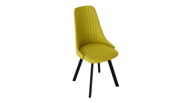 Кухонный стул Франк (паук) исп2 (Черный матовый/Микровелюр Желтый) в Пензе - изображение