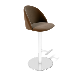 Барный стул SHT-ST35 / SHT-S128 (кофейный ликер/хром/белый муар) в Пензе