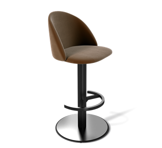 Барный стул SHT-ST35 / SHT-S137 (кофейный ликер/стальной/черный муар) в Пензе