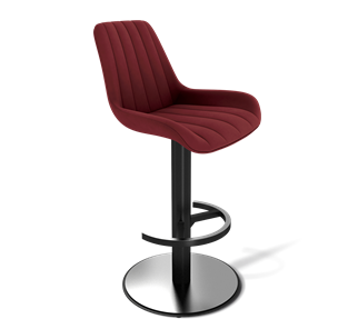 Барный стул SHT-ST37 / SHT-S137 (рубиновое вино/стальной/черный муар) в Пензе